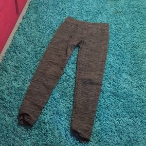 Gray Striped Leggings